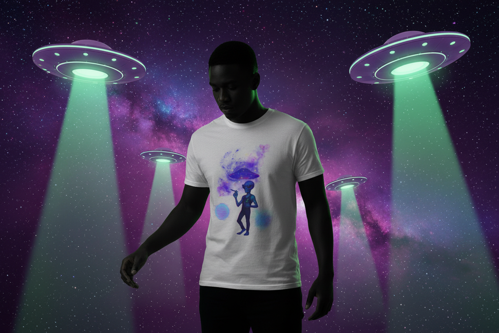 Surrounded by UFOs with cosmic atmosphere