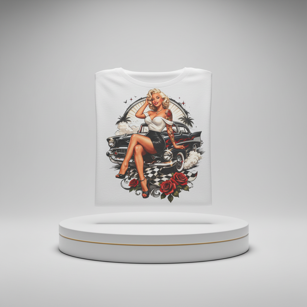 T-shirt mockup on pedestal