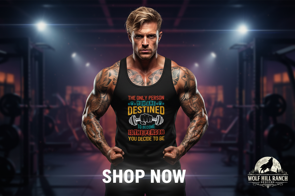 Tank Top Ad Banner with Male Model
