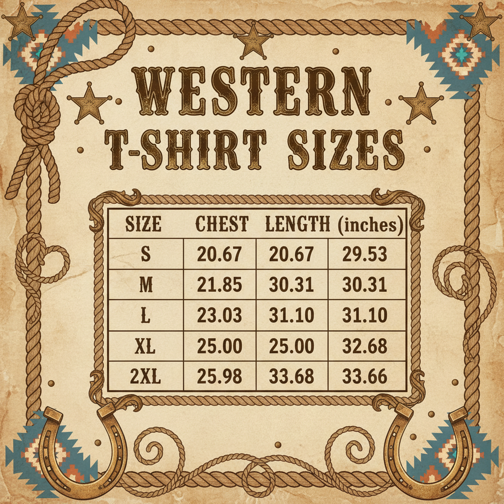 The Desperado Tee — Western Size Chart