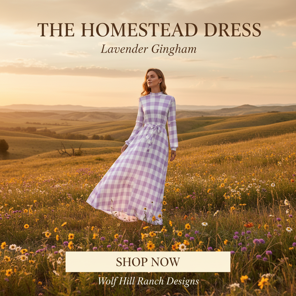 The Homestead Dress Lavender Gingham Sales Ad