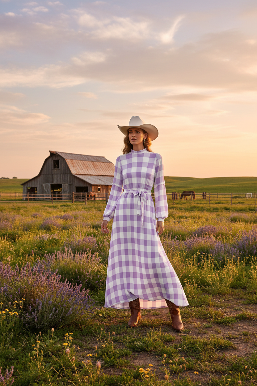 The Homestead Dress Ranch Barn Cowgirl Boots