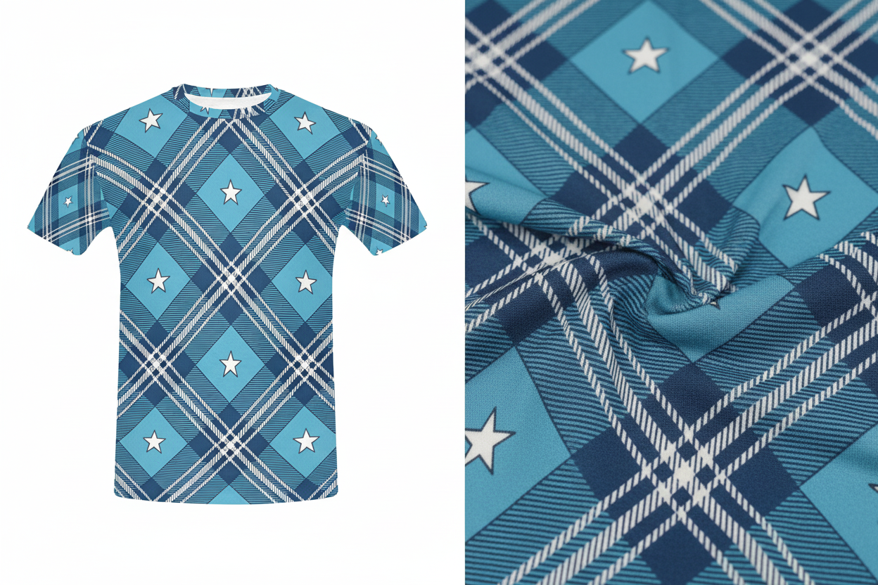 The Ranch Star Tee — Side by Side Shirt & Fabric Display