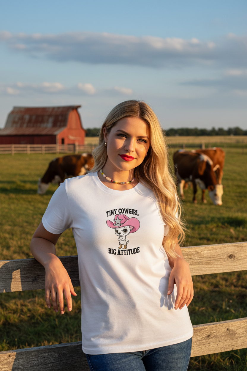 Tiny Cowgirl - Fence & Cows
