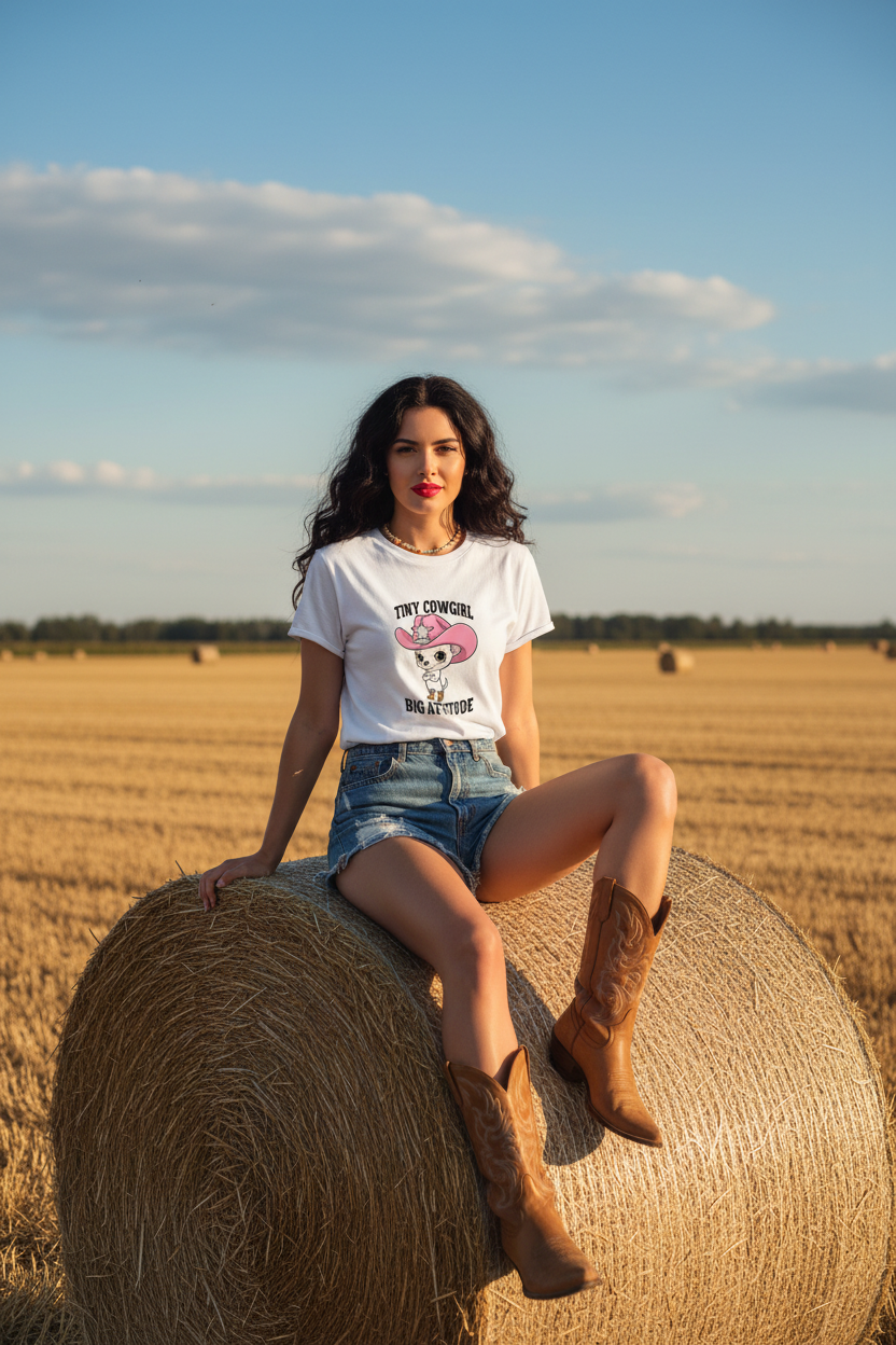 Tiny Cowgirl - Hay Bale