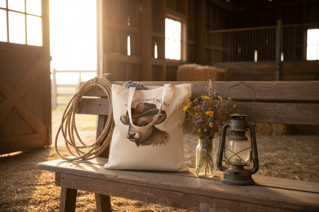 Tote Bag Rustic Display