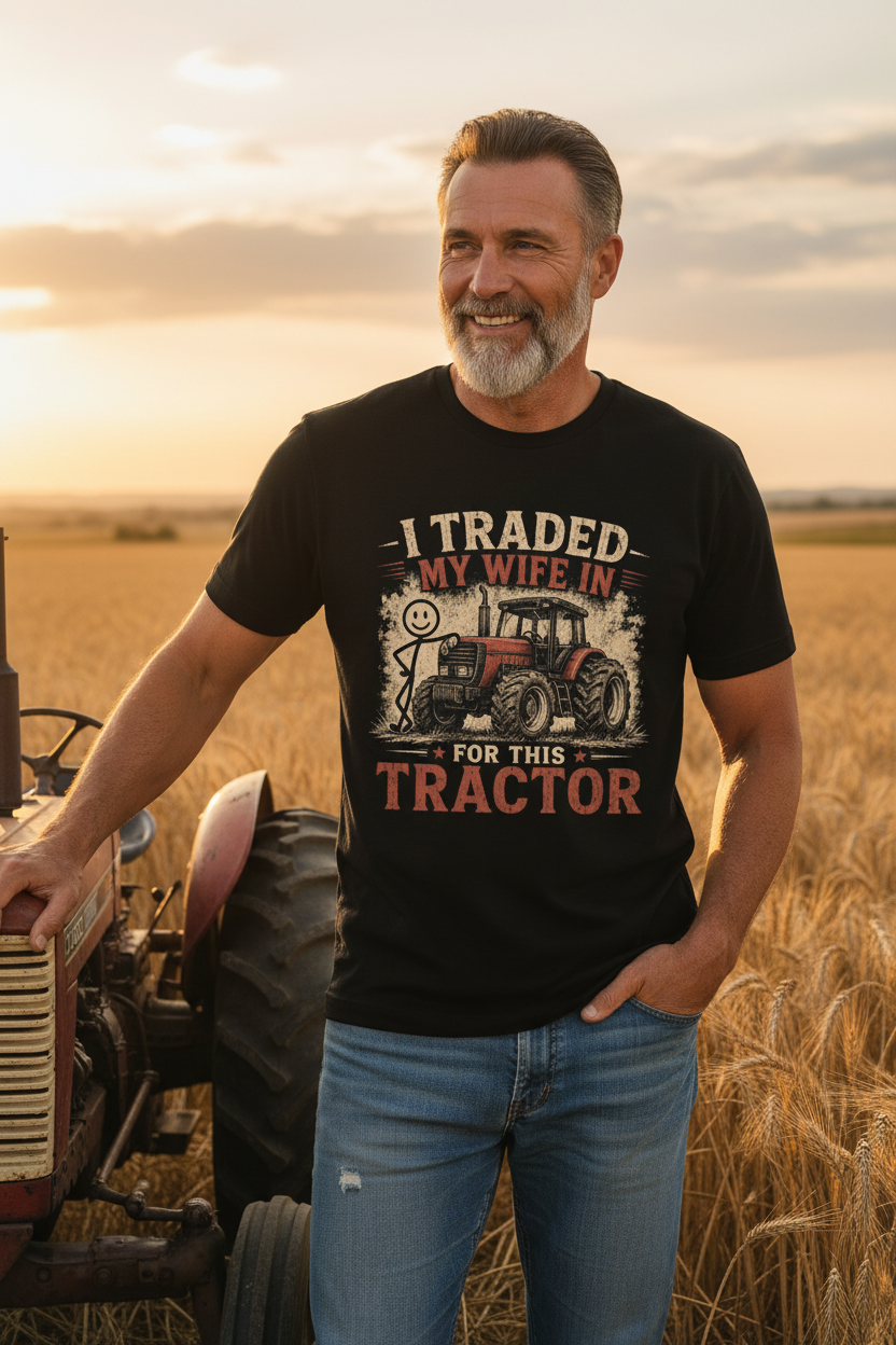 Tractor Wife Trade - Black Tee Field