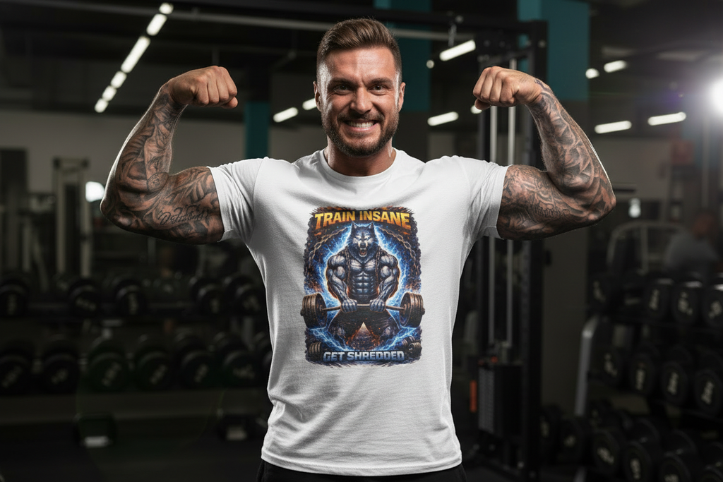 Train Insane Get Shredded - Flexing Pose