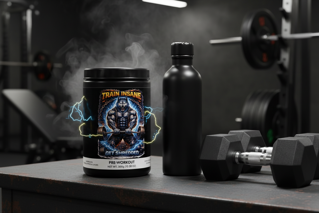 TRAIN INSANE Pre-Workout Supplement, Watermelon (300g, 10.58oz)