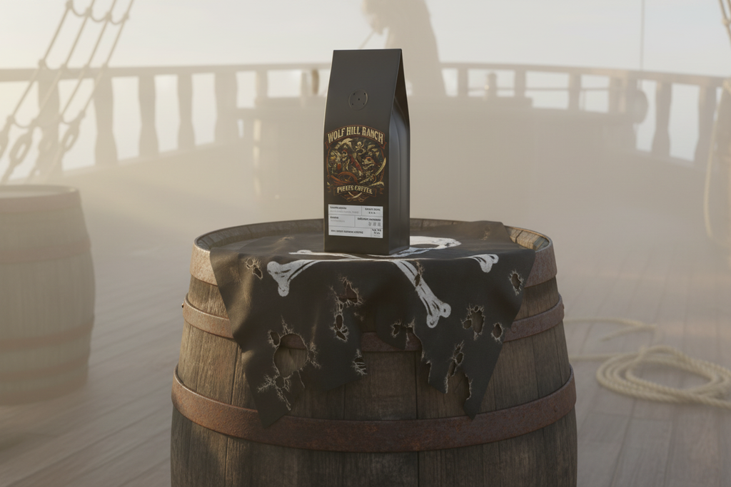 Trapper Peak Decaf Coffee - Battle-Worn Jolly Roger Flag