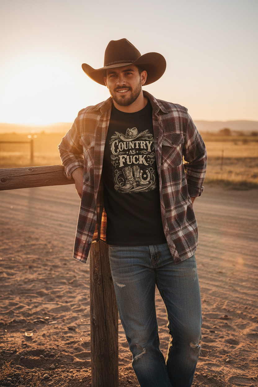 Trendy Western Street Style Cowboy Mockup