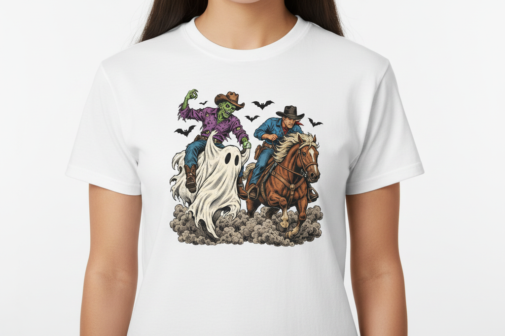 Undead Roundup Shirt Art Close Up