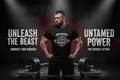 Untamed Beast Workout T-Shirt Sales Banner with Product Design