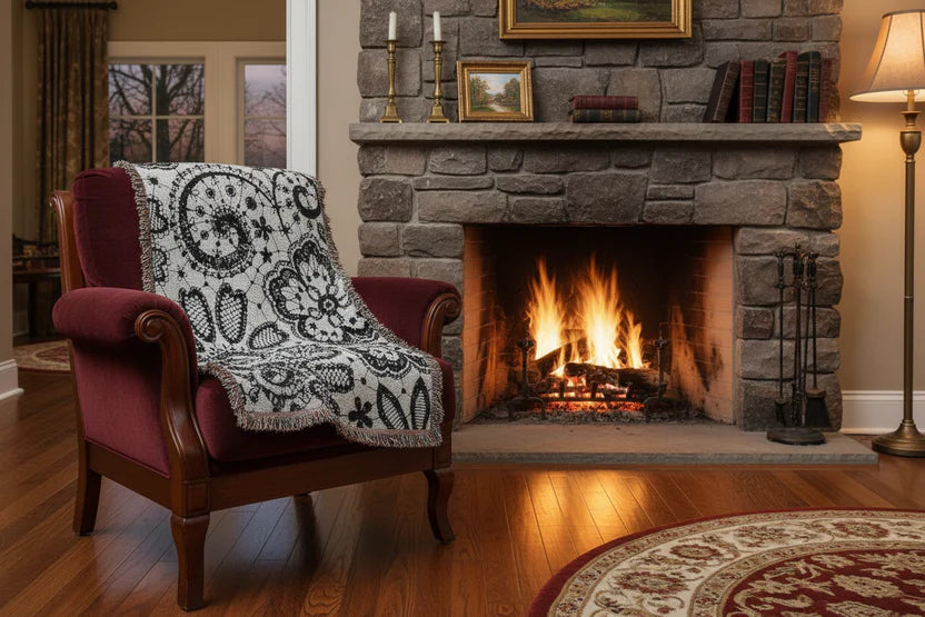Floral Paisley Woven Blanket — Cozy Decorative Throw for Living Room & Bedroom Classic