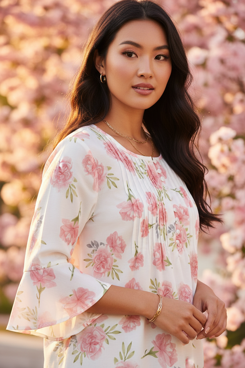 Vintage Rose Blouse - Detail Shot