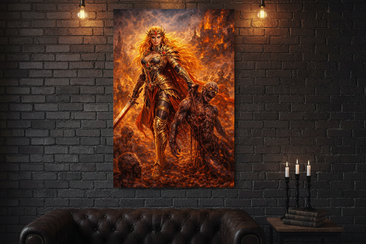 Warrior Queen Drusilla — Wall Mockup Redo