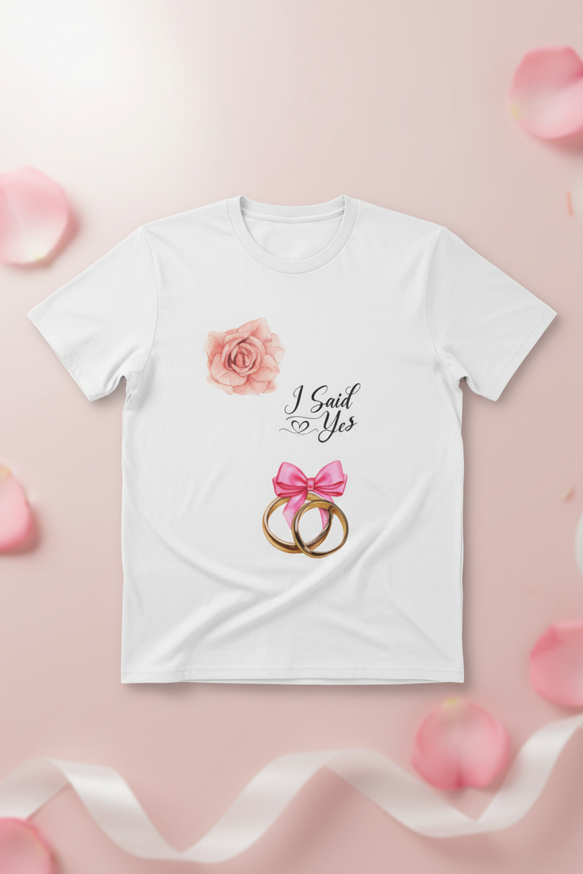 Wedding Proposal I Said Yes T-Shirt Product Display