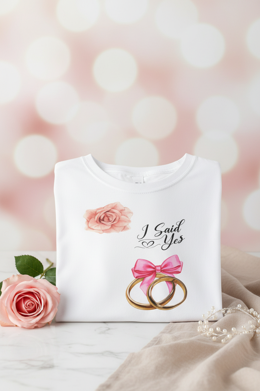 Wedding Proposal I Said Yes T-Shirt Product Display