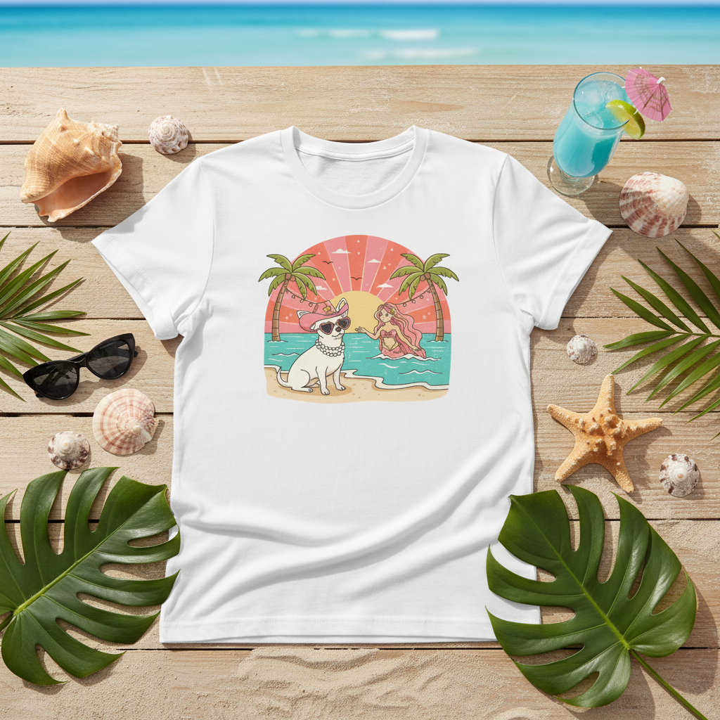 White Beach Table