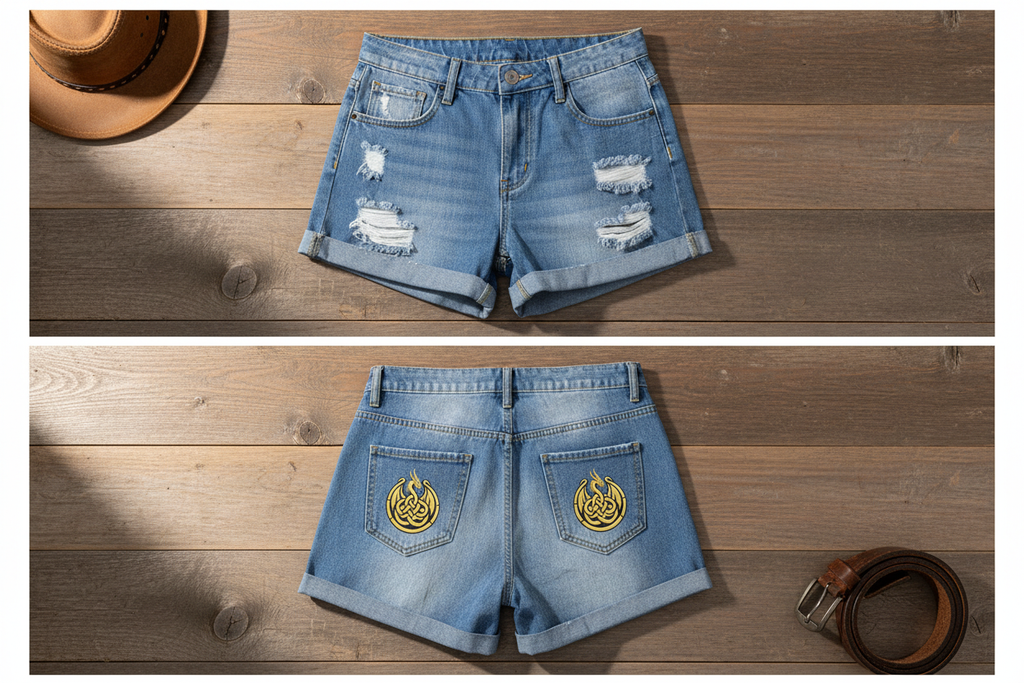 Wild Spirit Dragon Shorts – Flat Lay Mockup
