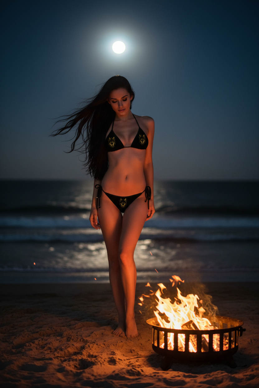 Wild Wolf Bikini - Goddess at Fire Pit