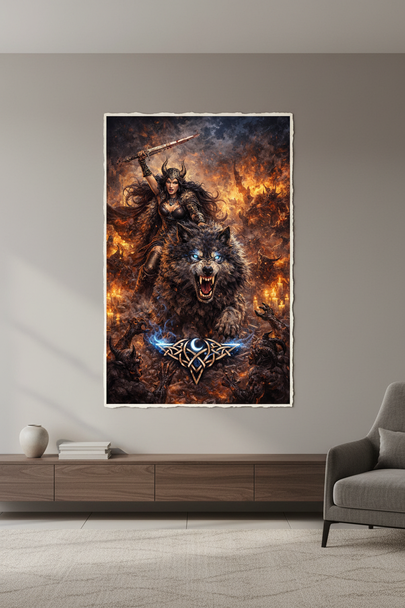 Willow Battle Charge Frameless Wall Mockup