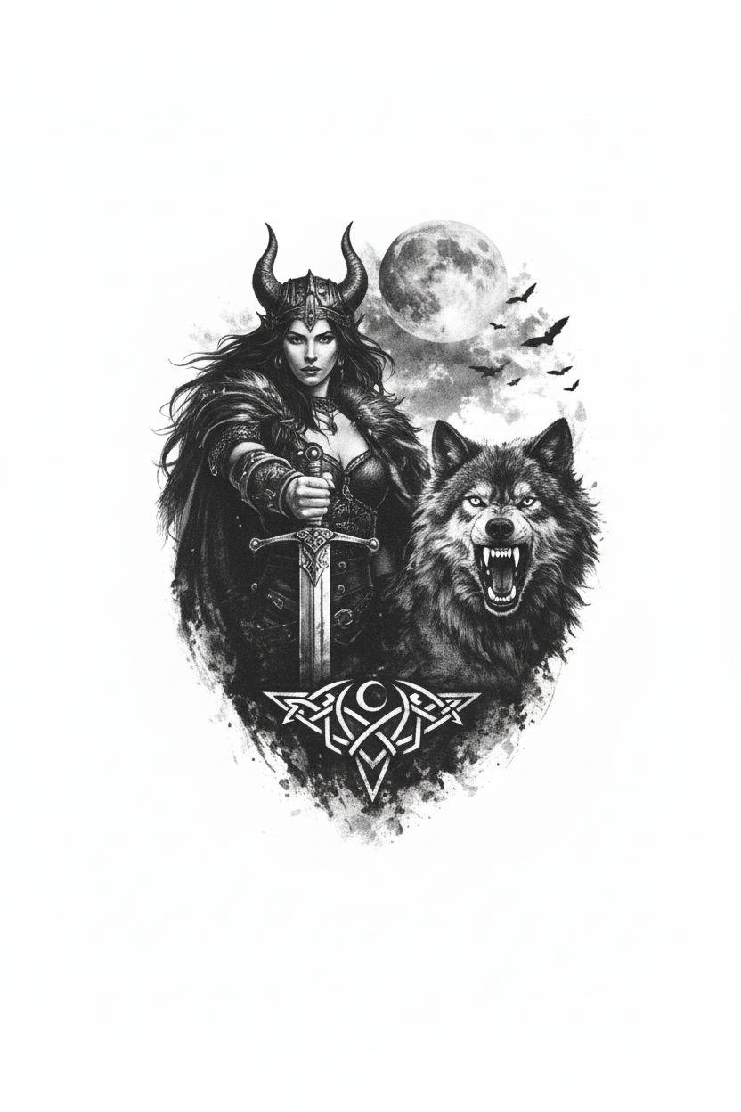Willow & the Wolf — Shirt-Style Art Poster