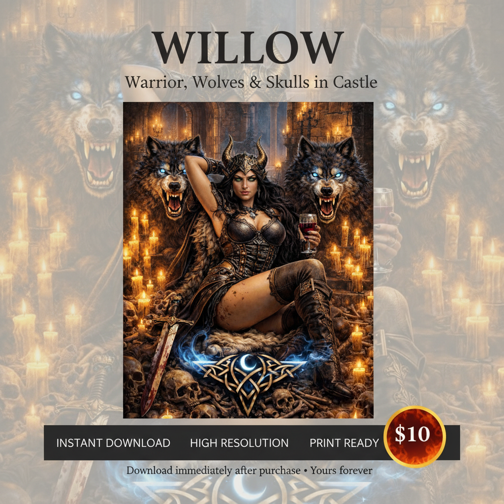 Willow Wolves & Skulls Castle Digital Download Sales Ad