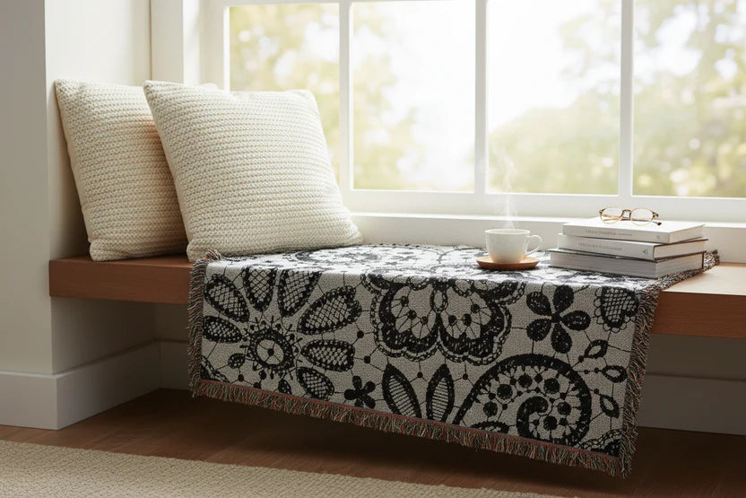 Floral Paisley Woven Blanket — Cozy Decorative Throw for Living Room & Bedroom Classic