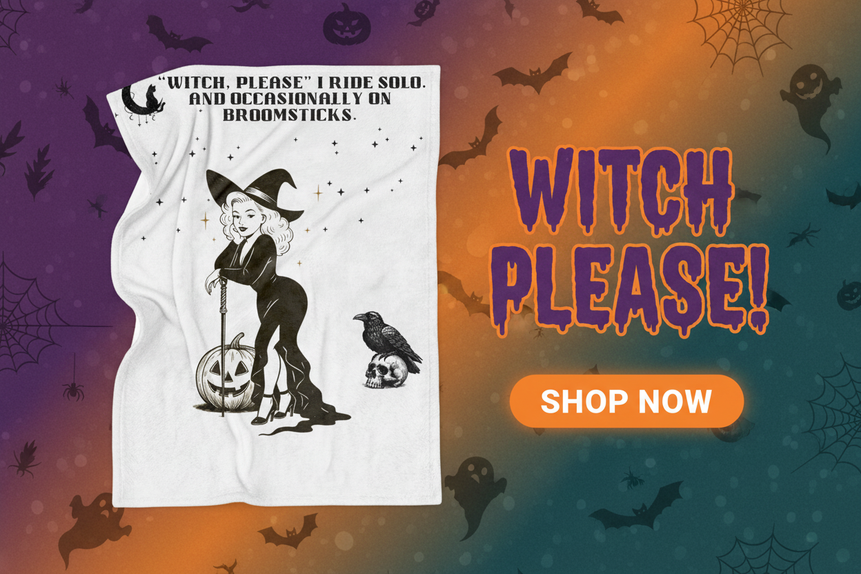 Witch Please Halloween Blanket - Shop Now Sales Banner