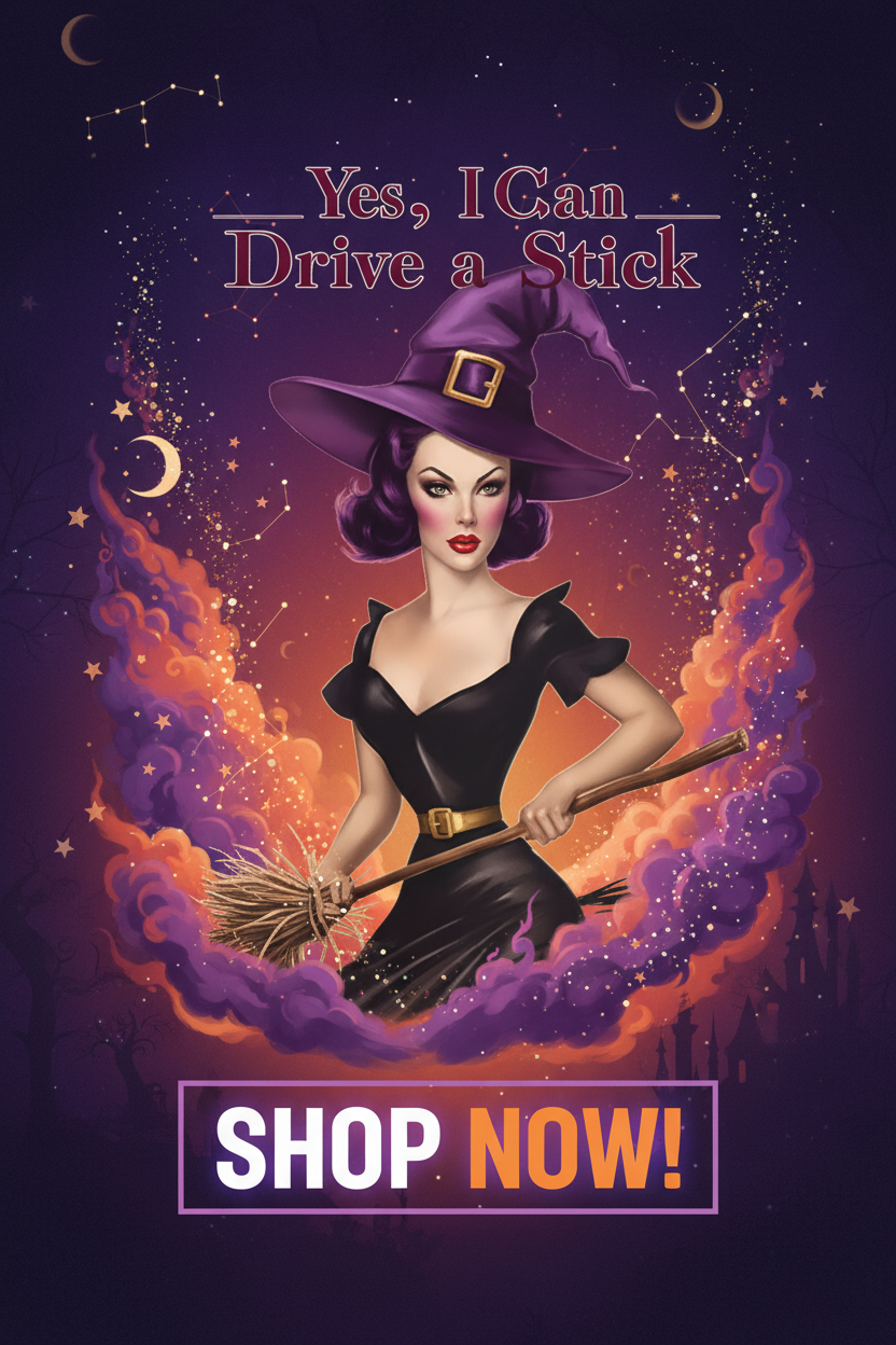 Witchy Drive Stick Shop Now Poster
