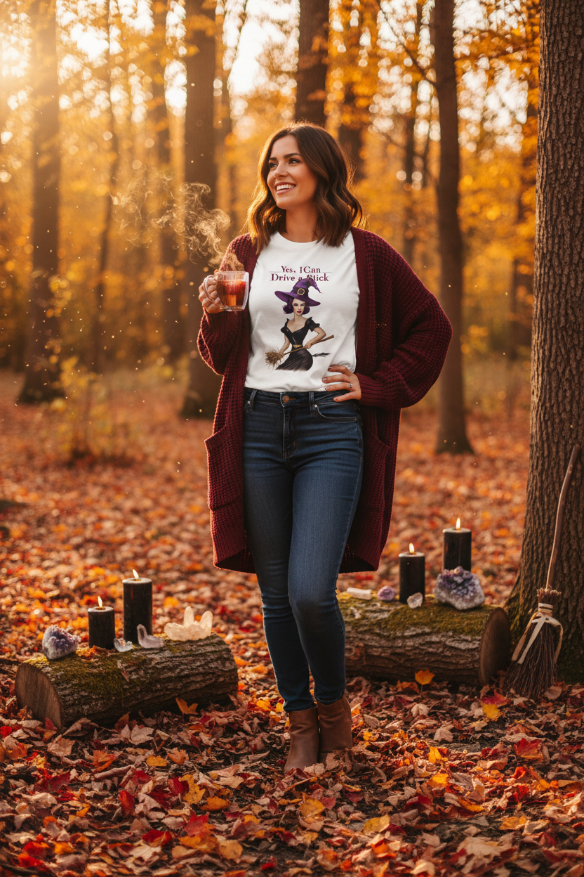 Witchy Drive Stick Woman Mockup