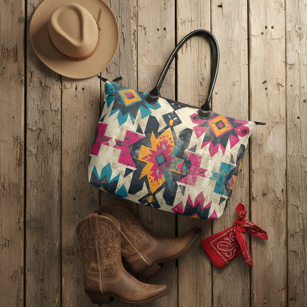 Wolf Hill Aztec Tote - Flatlay