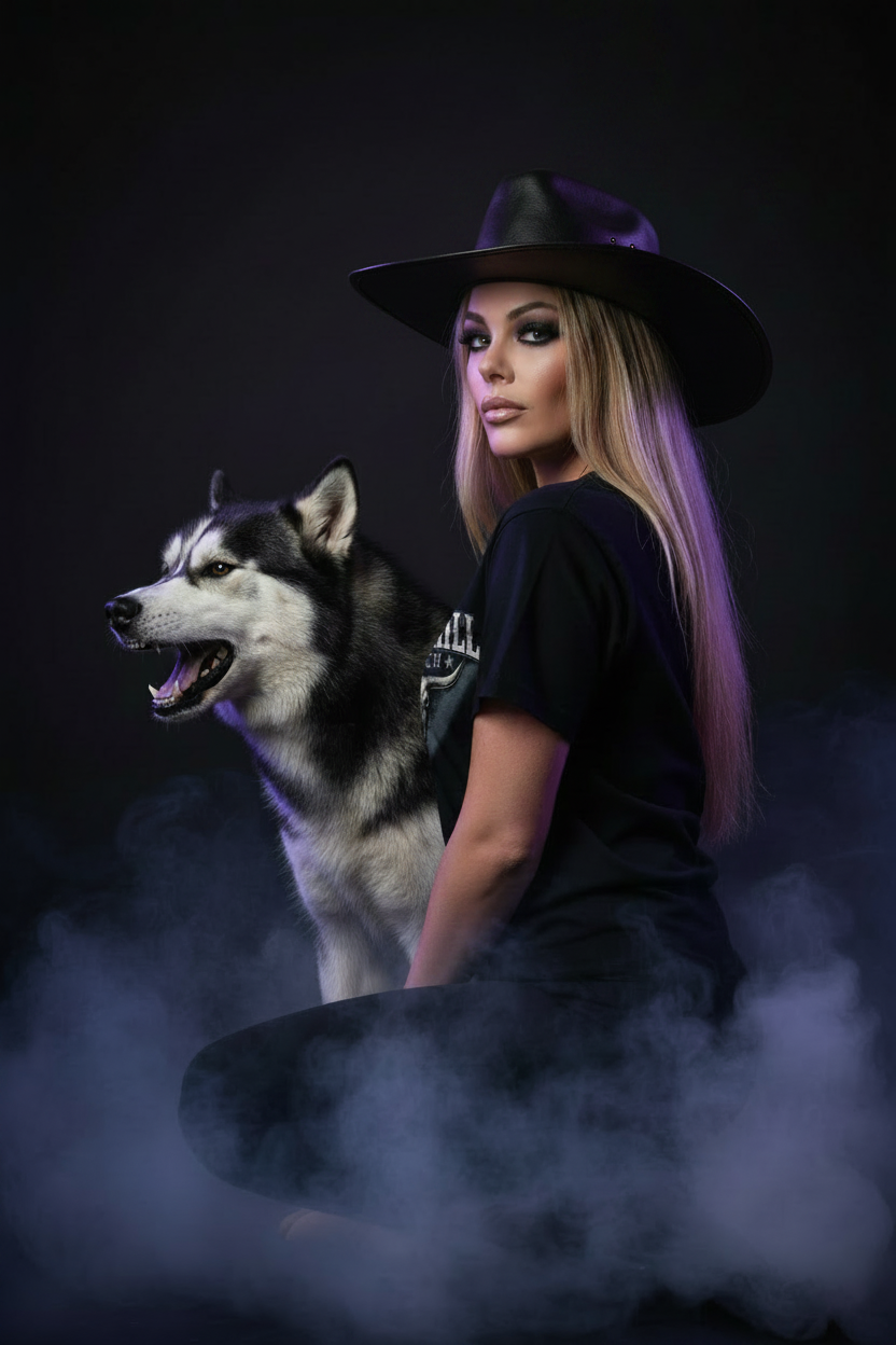 Wolf Hill Ranch - Black Cowgirl Hat Mockup