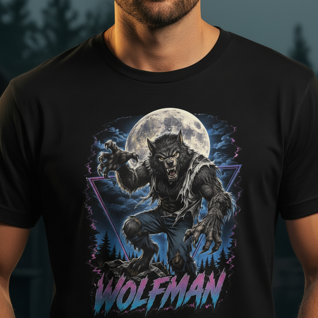 Wolfman Black Tee - Cowboy Center Shot