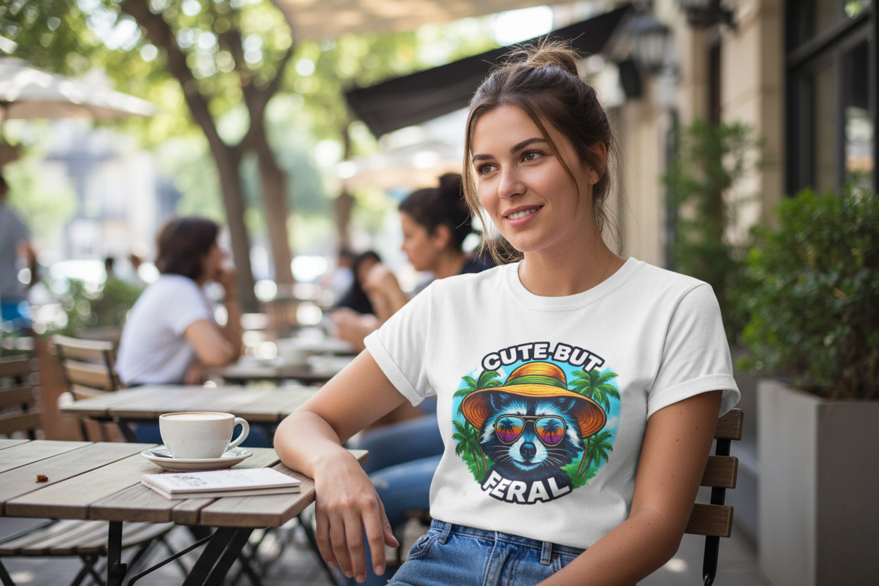 Woman at coffee shop or outdoor cafe