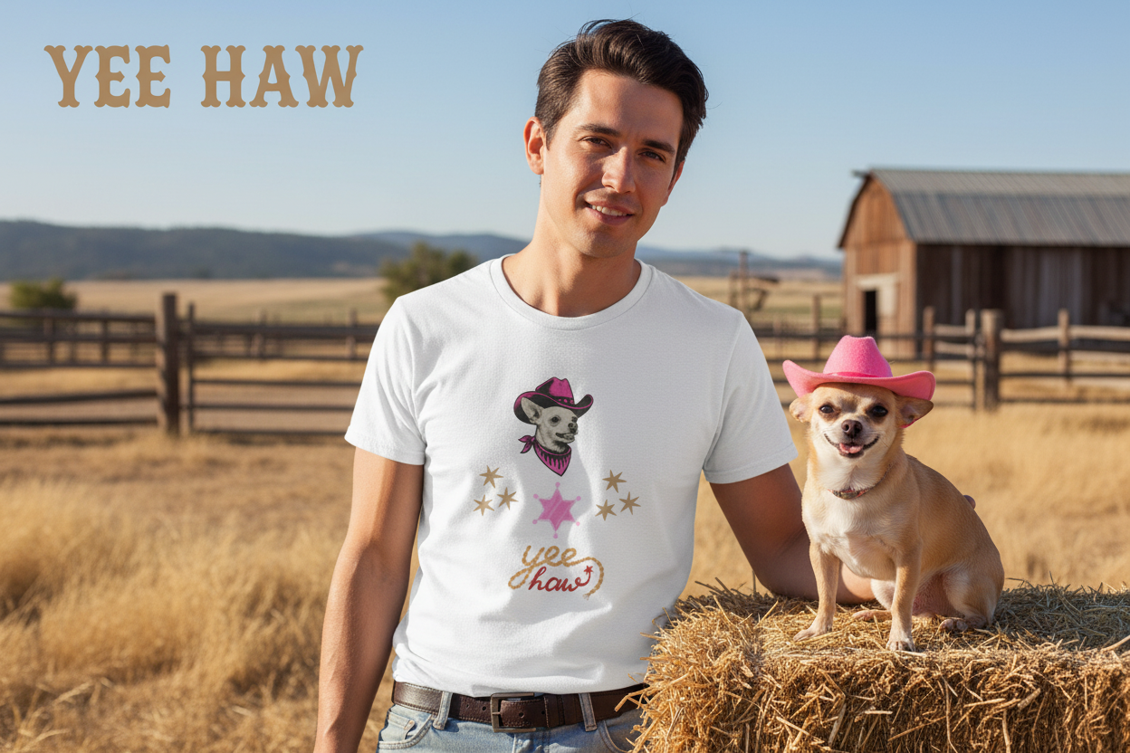 Yee Haw Chihuahua Tee - Banner with Chihuahua